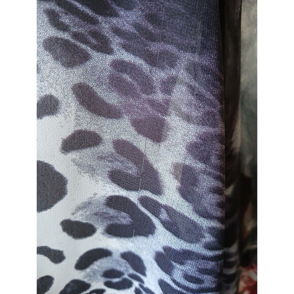 TOV Los Angeles Womens Blouse Tunic Size 40 Multicolor Animal Print Asymmetrical - Picture 10 of 16